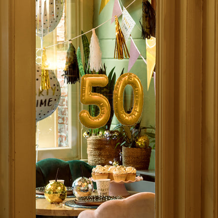 Boland Sticker Folieballon '0' goud