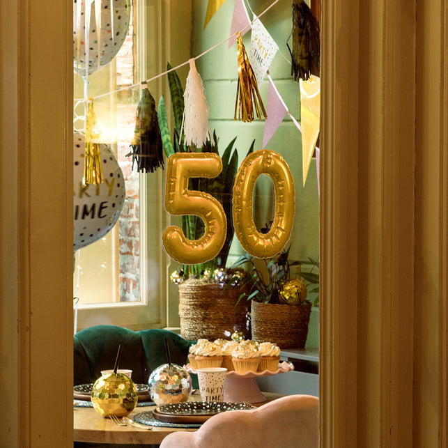 Boland Sticker Folieballon '0' goud