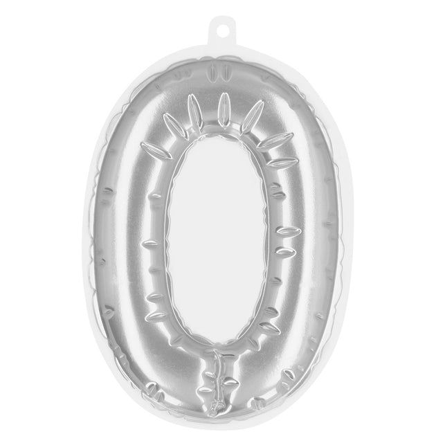 Boland Sticker Folieballon '0' zilver