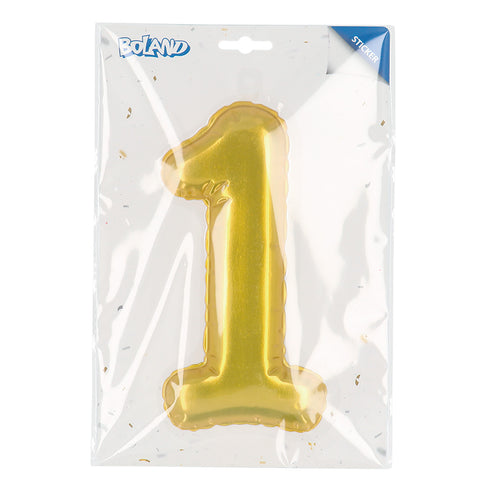 Boland Sticker Folieballon '1' goud