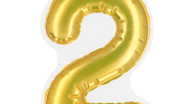 Boland Sticker Folieballon '2' goud