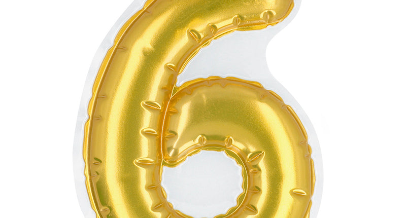 Boland Sticker Folieballon '6' goud
