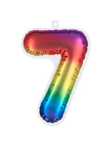 Boland Sticker Folieballon '7' regenboog