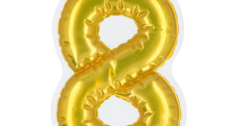 Boland Sticker Folieballon '8' goud