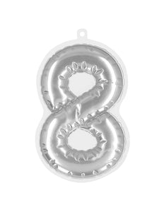 Boland Sticker Folieballon '8' zilver