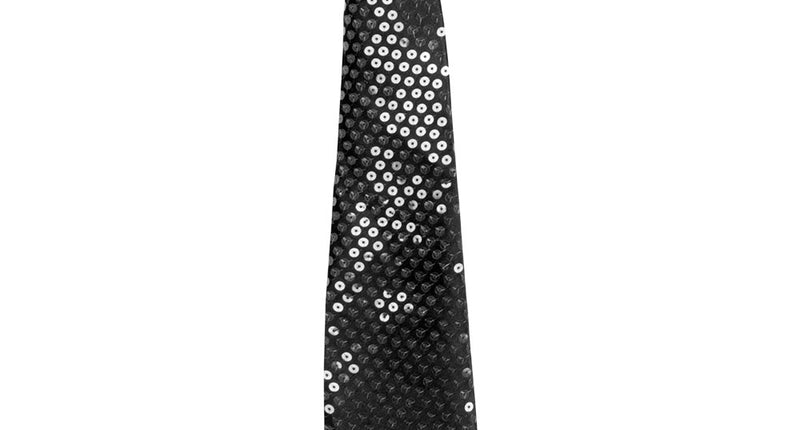 Boland Stropdas zwart glitter pailletten