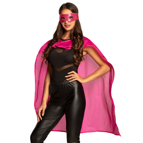Boland Super held cape en masker set roze