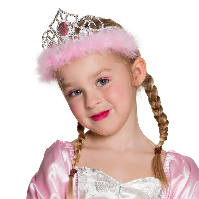 Boland Tiara Jasmine roze marabou