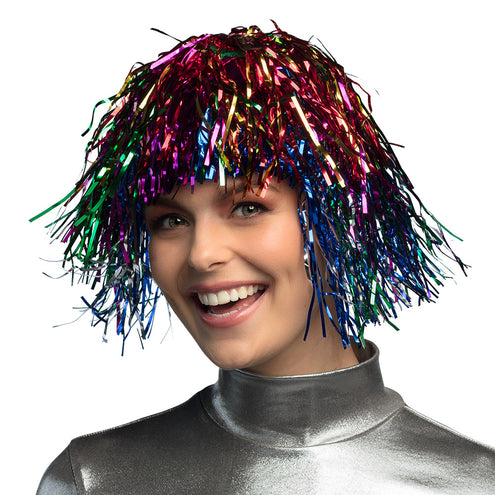 Boland Tinsel pruik Metallic veelkleurig