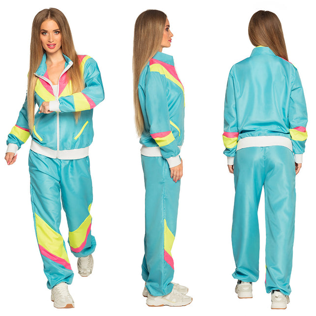 Boland Trainingspak Retro babe neon blauw