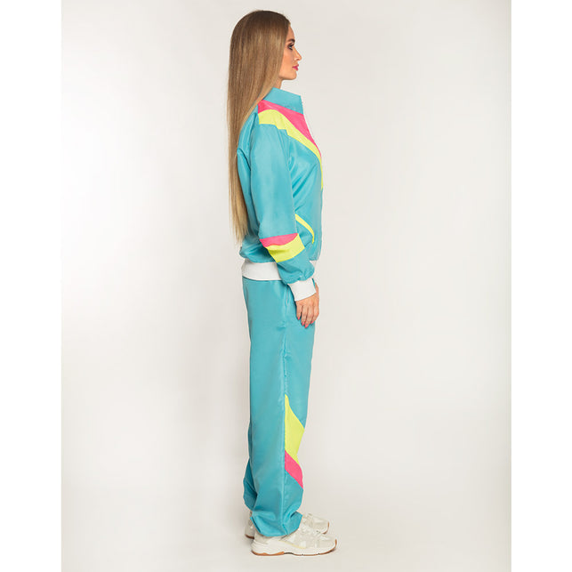 Boland Trainingspak Retro babe neon blauw
