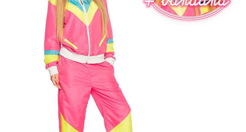 Boland Trainingspak Retro babe neon roze