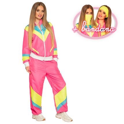 Trainingspak Retro babe neon roze