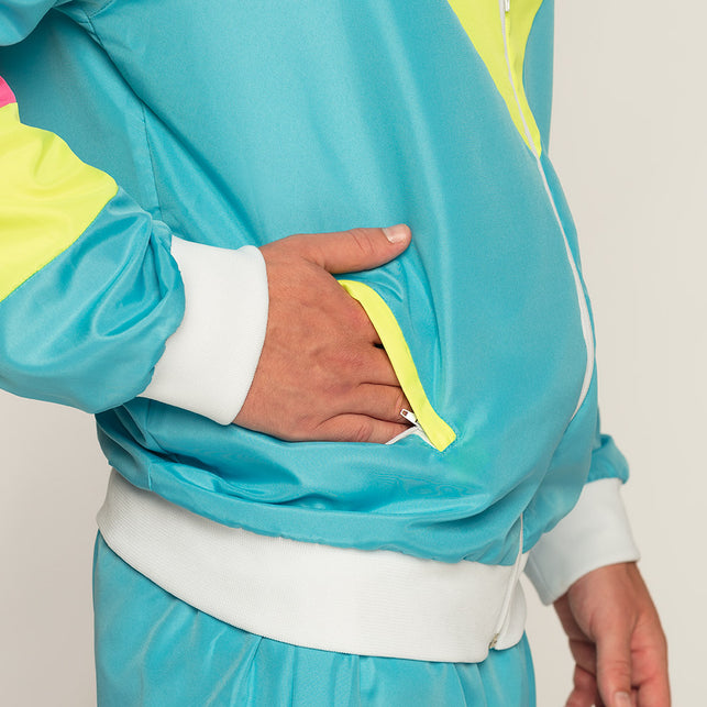 Boland Trainingspak Retro dude neon blauw
