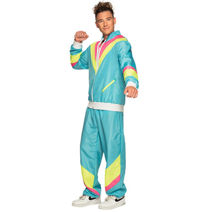 Boland Trainingspak Retro dude neon blauw