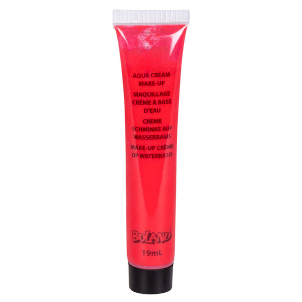 Tube schmink Halloween rood budget van 19 ml, rode crème op waterbasis met zwarte schroefdop
