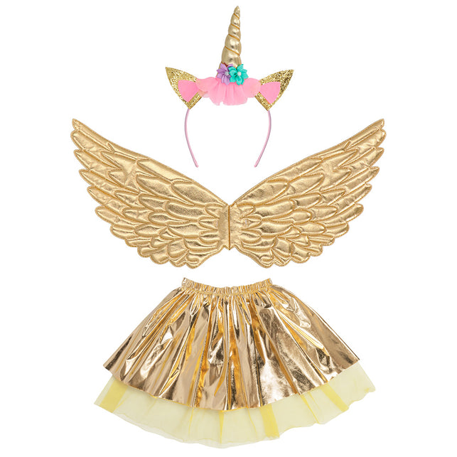 Boland Unicorn eenhoorn verkleed set goud