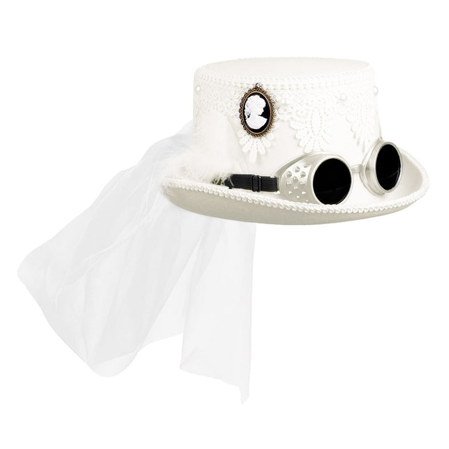 Boland Witte Steampunkhoed Marrypunk