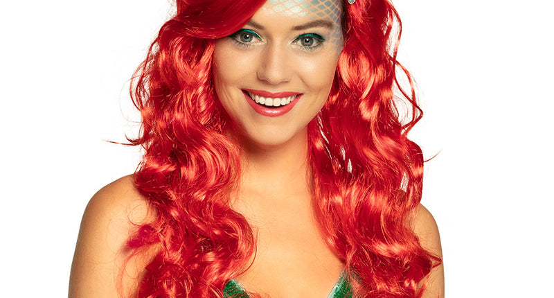 Boland Zeemeermin pruik Sirena rood