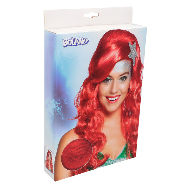 Boland Zeemeermin pruik Sirena rood