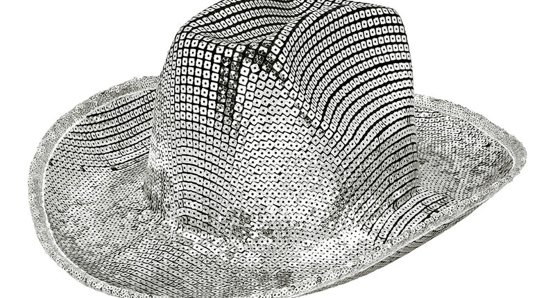 Boland Zilveren cowboyhoed glitter Texas