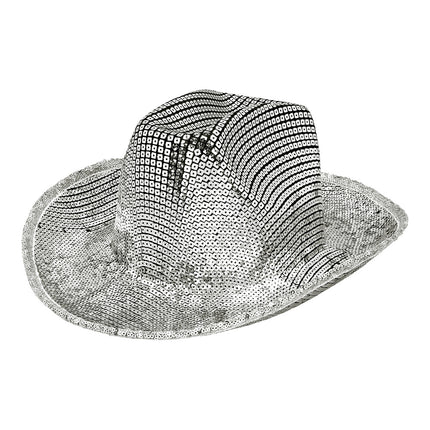 Boland Zilveren cowboyhoed glitter Texas
