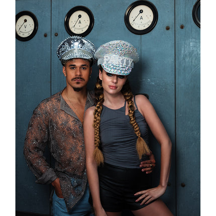 Zilveren pet met studs | Glam Festival 🧢 Feestelijk Accessoire Zilveren pet met studs | Glam Festival 🧢 Feestelijk Accessoire