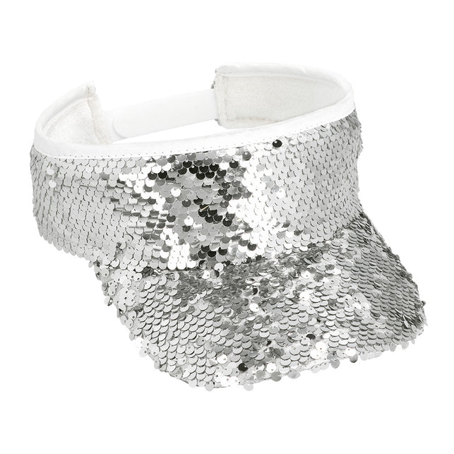 Boland Zilveren zonneklep glitter pailletten