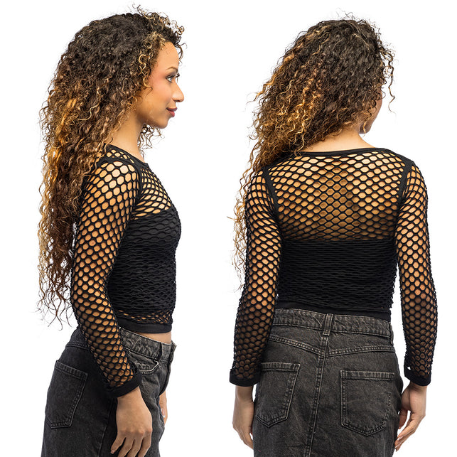 Boland Zwart visnet shirt Temptation dames (M / L/XL)