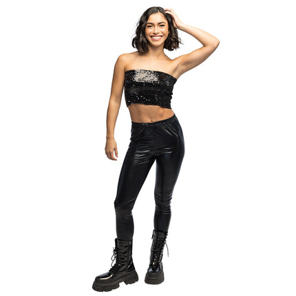 Boland Zwarte glitter festival top Sparkle (dames, M/L)