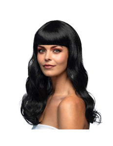 Boland Zwarte pruik lang golvend haar Chique