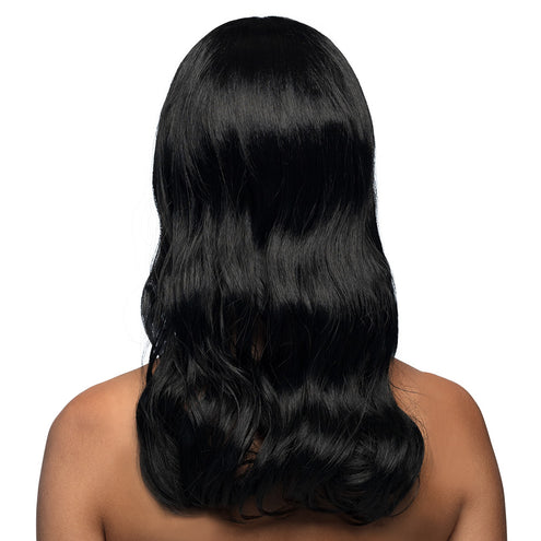 Boland Zwarte pruik lang golvend haar Chique