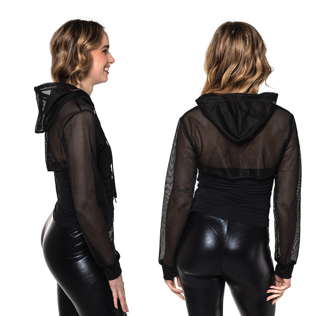 Boland Zwarte visnet bolero dames (maat M)