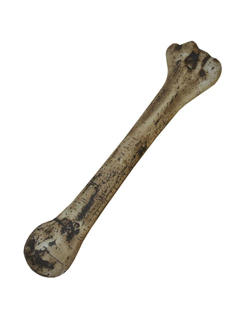 Bot voor Halloween, nepbot van pvc van 26 cm in gebroken wit met donkere vlekken