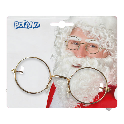 Bril goud montuur kerstman van Boland op ophangkaart, bril als los onderdeel