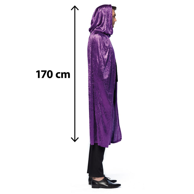 Cape Dawn paars van opzij met maataanduiding 170 cm inclusief kap