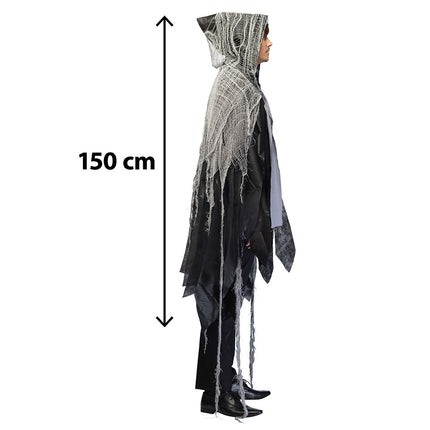 Cape Gloom zijaanzicht met maatpijl 150 cm inclusief puntige kap