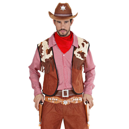 Cowboy holster bruin dubbel luxe