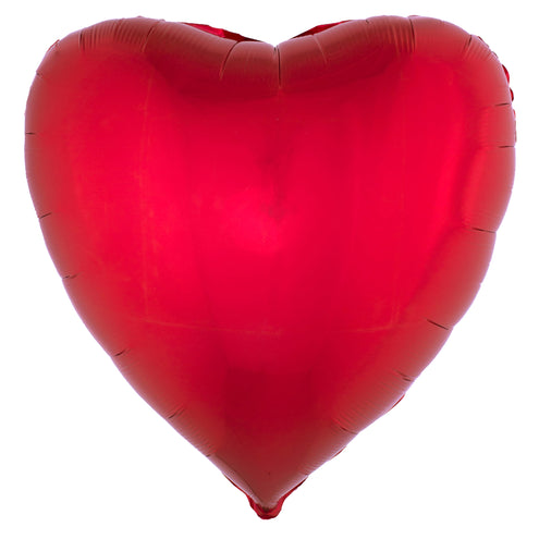 Folieballon hart rood van 76 cm, effen rood met gesealde rand, versiering voor bruiloft of Valentijnsdag