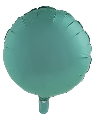 Folieballon rond groen, effen matte folieballon van 45 cm met vulnek voor een themafeest