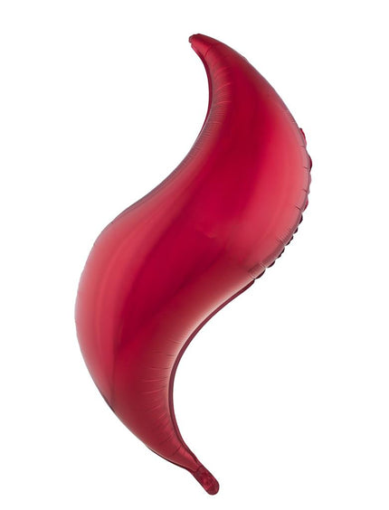 Folieballon S-vorm rood van 102 cm, glanzend folie met golvende curve voor feestversiering