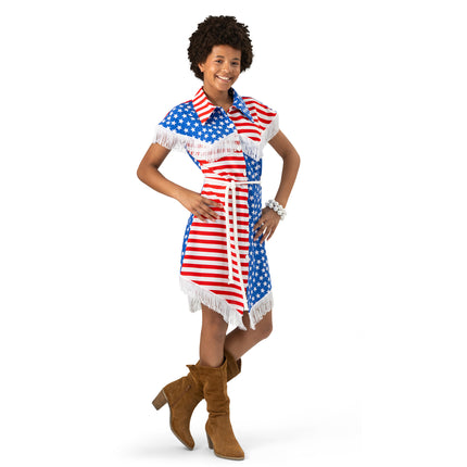Funny Fashion Amerikaanse vlag jurk dames