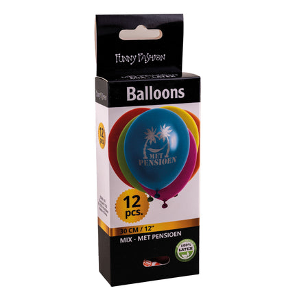 Funny Fashion Ballonnen met pensioen 12 stuks
