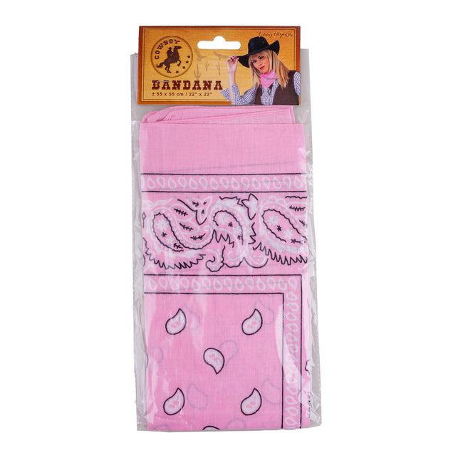 Funny Fashion Bandana roze cowboy zakdoek 50x50cm