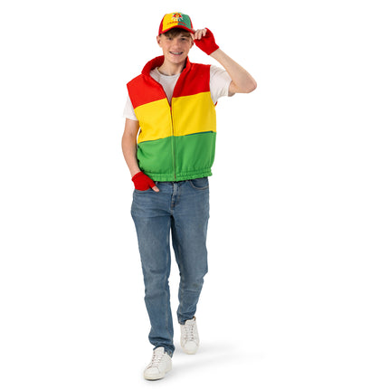 Funny Fashion Bodywarmer rood, geel, groen heren