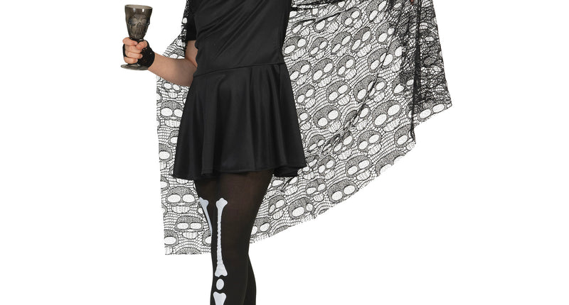 Funny Fashion Cape met schedels kant kinderen