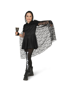 Funny Fashion Cape met schedels kant kinderen