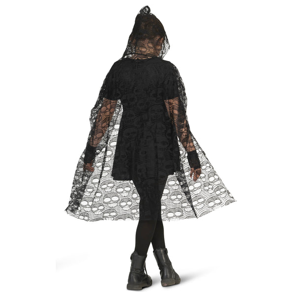 Funny Fashion Cape met schedels kant kinderen