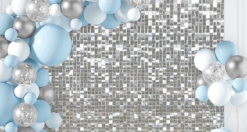 Funny Fashion Folie achtergrond zilver voor Photo booth en bruiloften 30x30cm