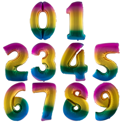 Funny Fashion Folieballon 13 cm op stokje regenboog